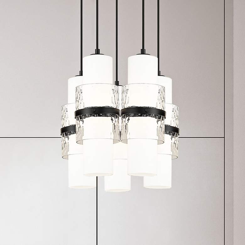 Image 1 Cayden 12" Wide Matte Black Multi-Light Mini Pendant