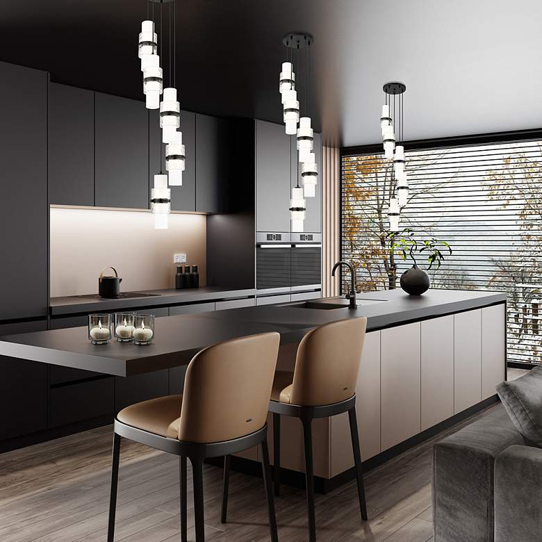 Image 3 Cayden 12" Wide Matte Black Multi-Light Mini Pendant more views