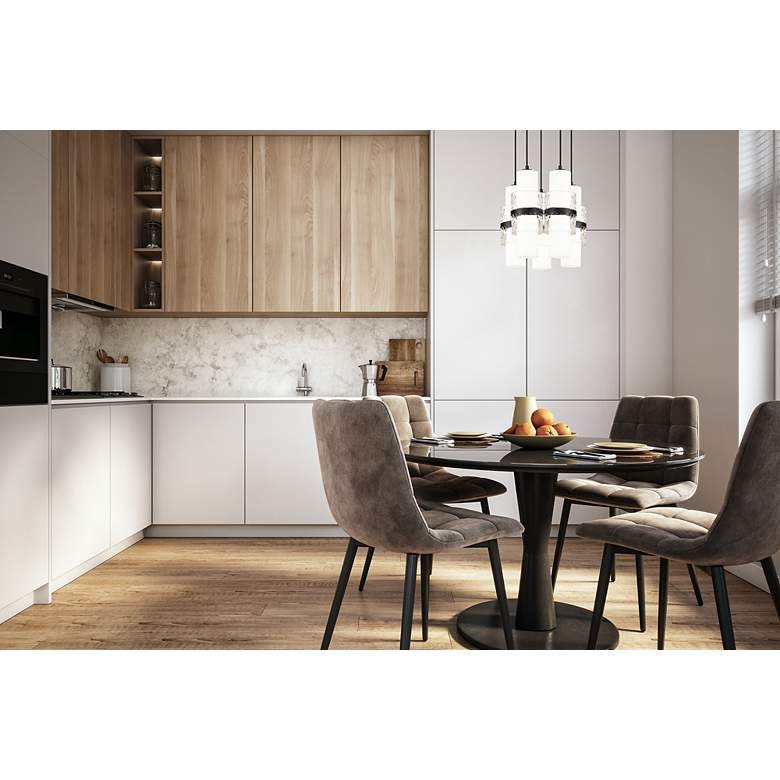 Image 4 Cayden 12" Wide Matte Black Multi-Light Mini Pendant more views