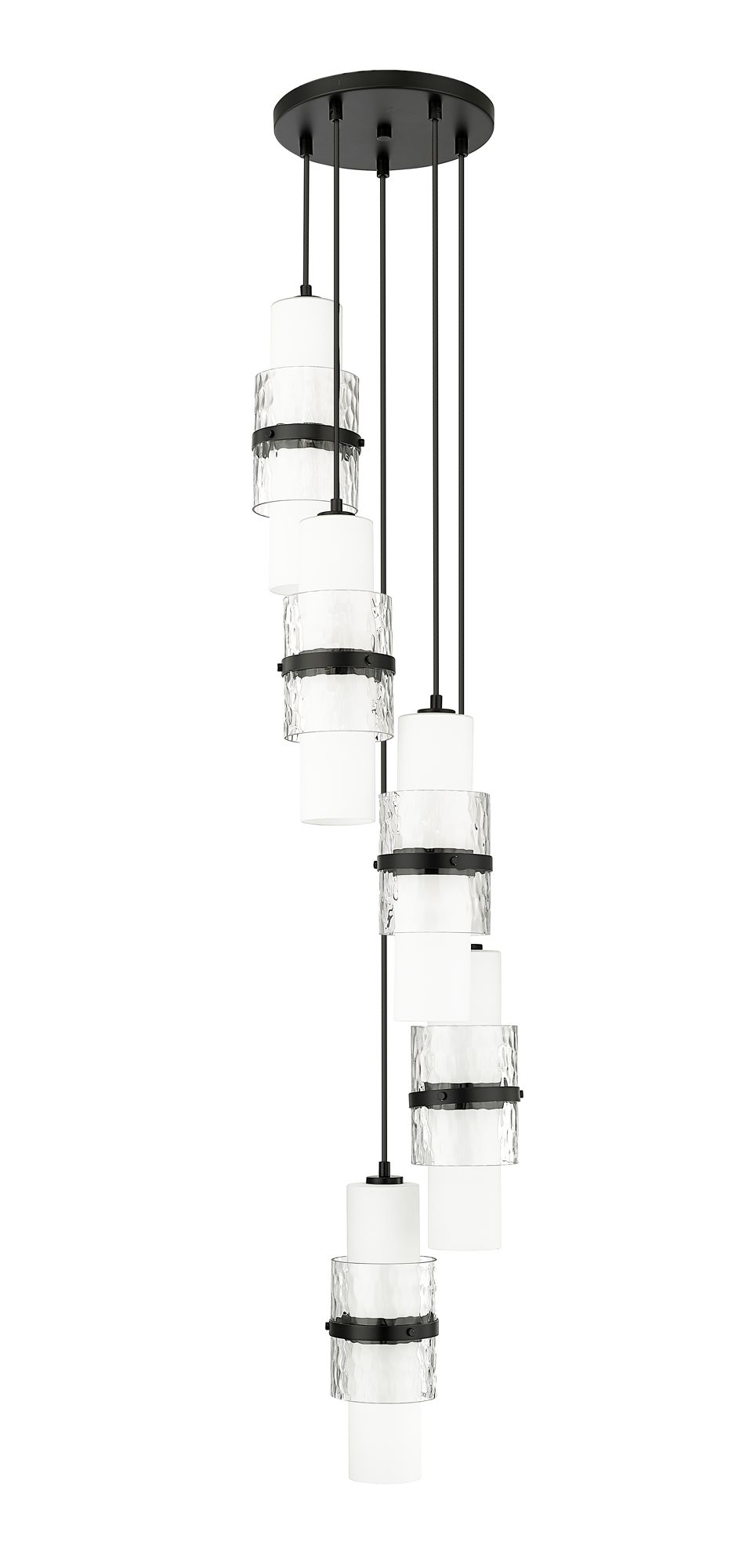 Cayden 12" Wide Matte Black Multi-Light Mini Pendant