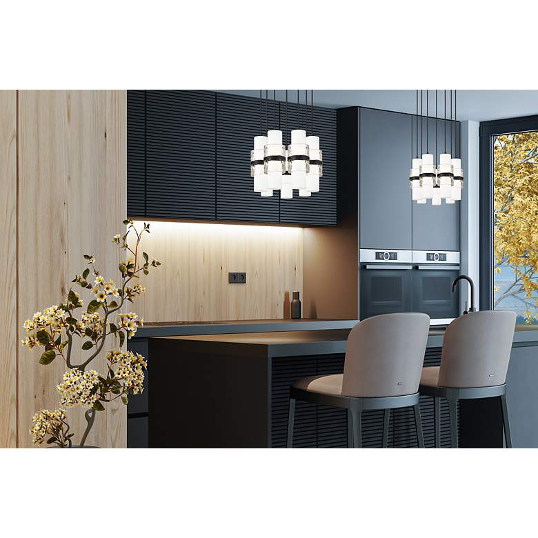 Image 4 Cayden 18" Wide Matte Black Multi-Light Pendant more views