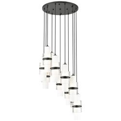 Cayden 24" Wide Matte Black 11-Light Pendant