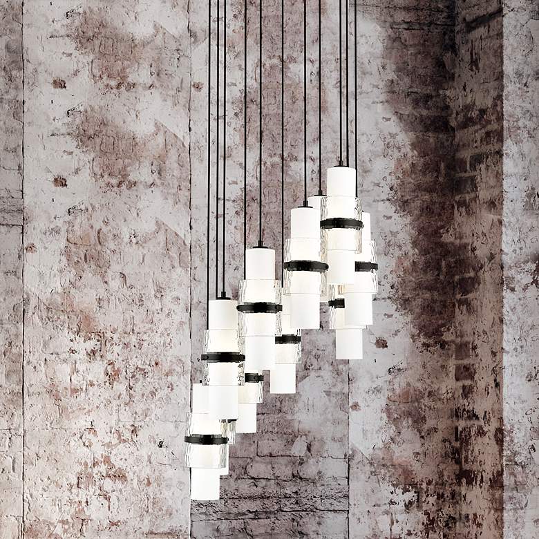 Image 1 Cayden 24" Wide Matte Black 11-Light Pendant