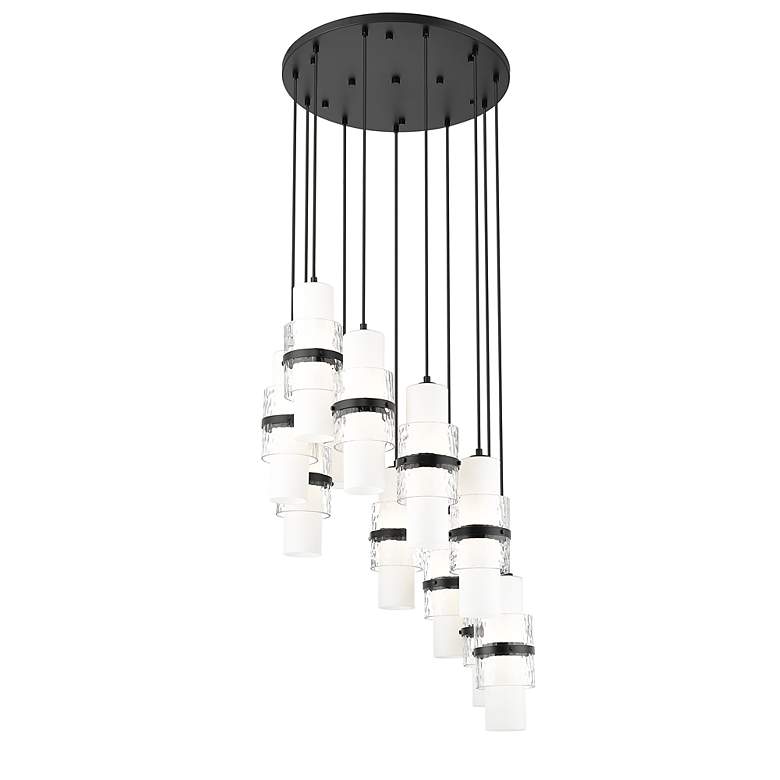Image 6 Cayden 24" Wide Matte Black 11-Light Pendant more views