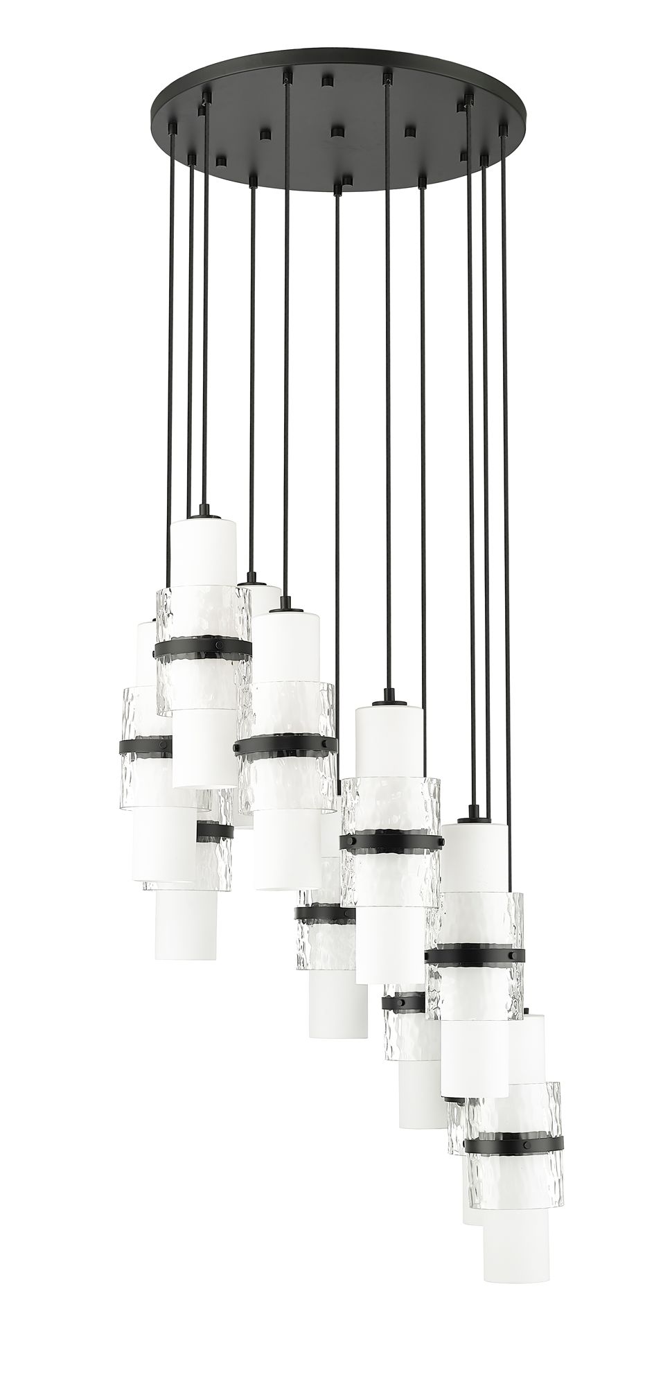 Cayden 24" Wide Matte Black 11-Light Pendant