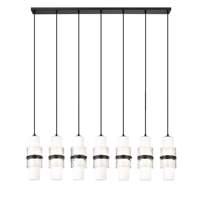 Image 5 Cayden 54" Wide Matte Black 7-Light Linear Chandelier more views