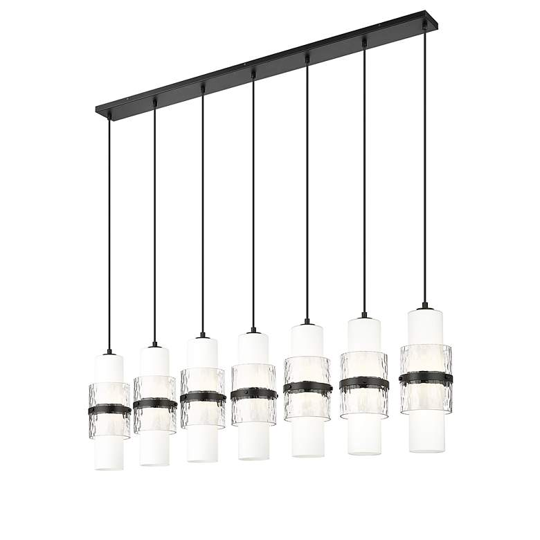 Image 6 Cayden 54" Wide Matte Black 7-Light Linear Chandelier more views