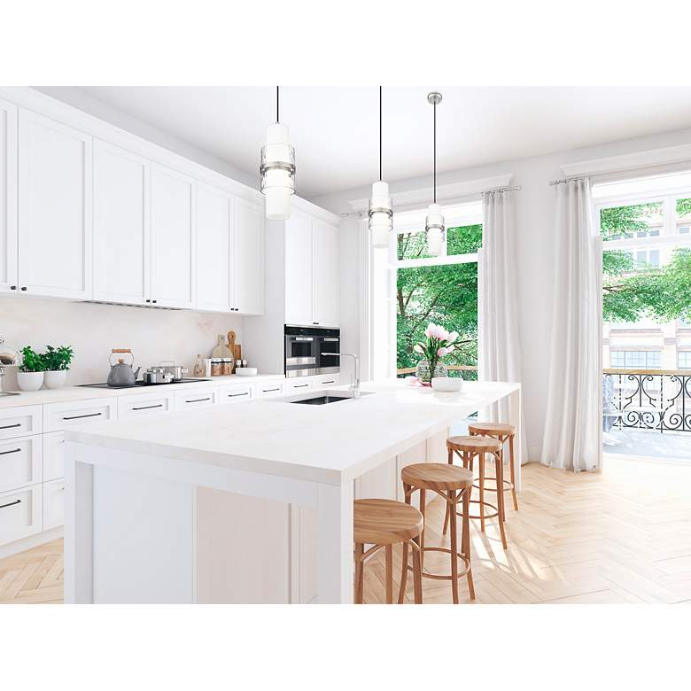 Image 3 Cayden 6 1/2" Wide Brushed Nickel Mini Pendant more views