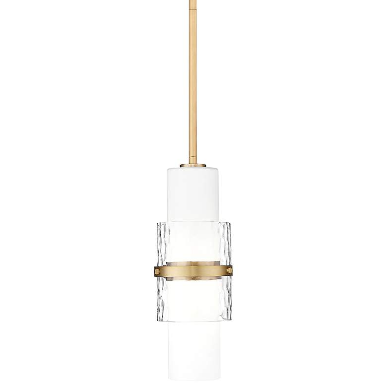 Image 1 Cayden 6 1/2" Wide Modern Gold Cylinder Mini Pendant