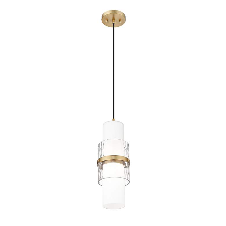 Image 5 Cayden 6 1/2"W Modern Gold Mini Pendant w/ Two-Layer Shade more views