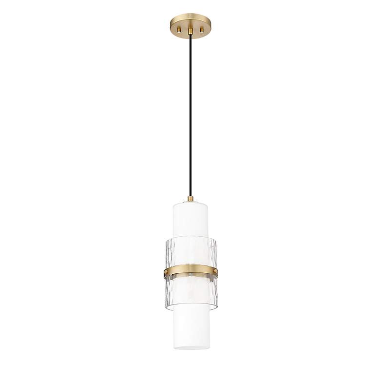 Image 7 Cayden 6 1/2"W Modern Gold Mini Pendant w/ Two-Layer Shade more views