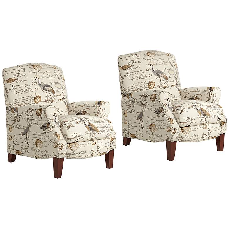 Image 1 Cayden Birdsong Fabric 3-Way Firm Recliners Set of 2