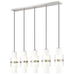 Cayden by Z-Lite Brushed Nickel 5 Light Linear Chandelier