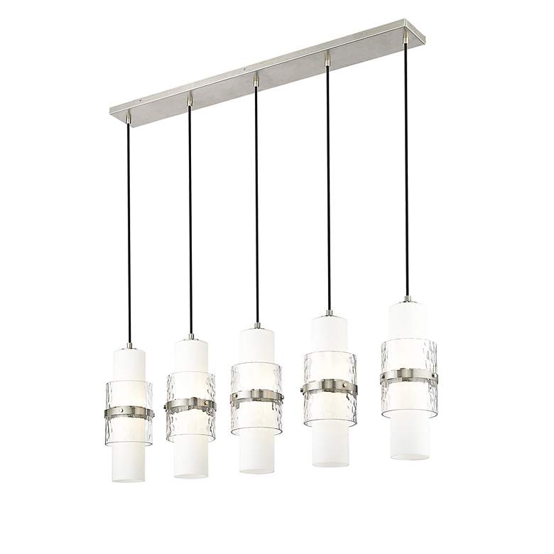 Image 6 Cayden by Z-Lite Brushed Nickel 5 Light Linear Chandelier more views