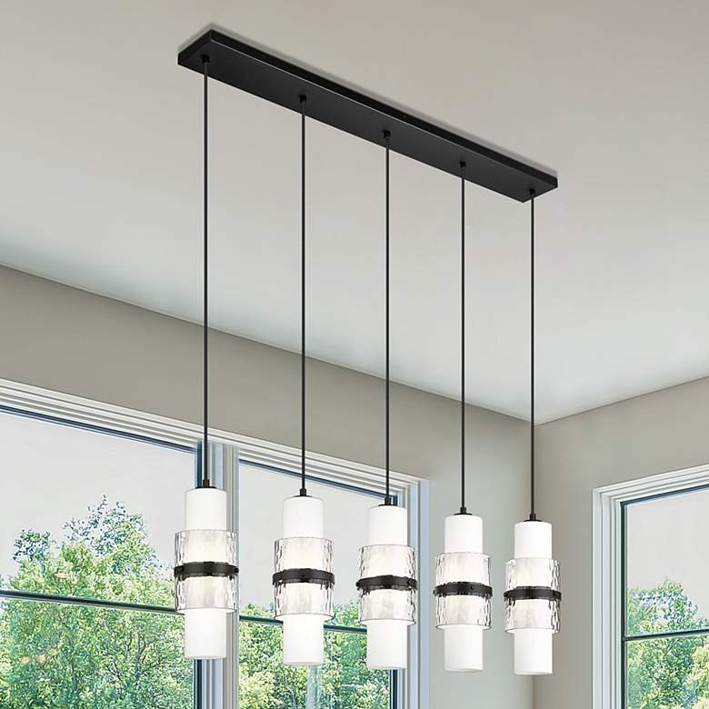 Image 1 Cayden by Z-Lite Matte Black 5 Light Linear Chandelier