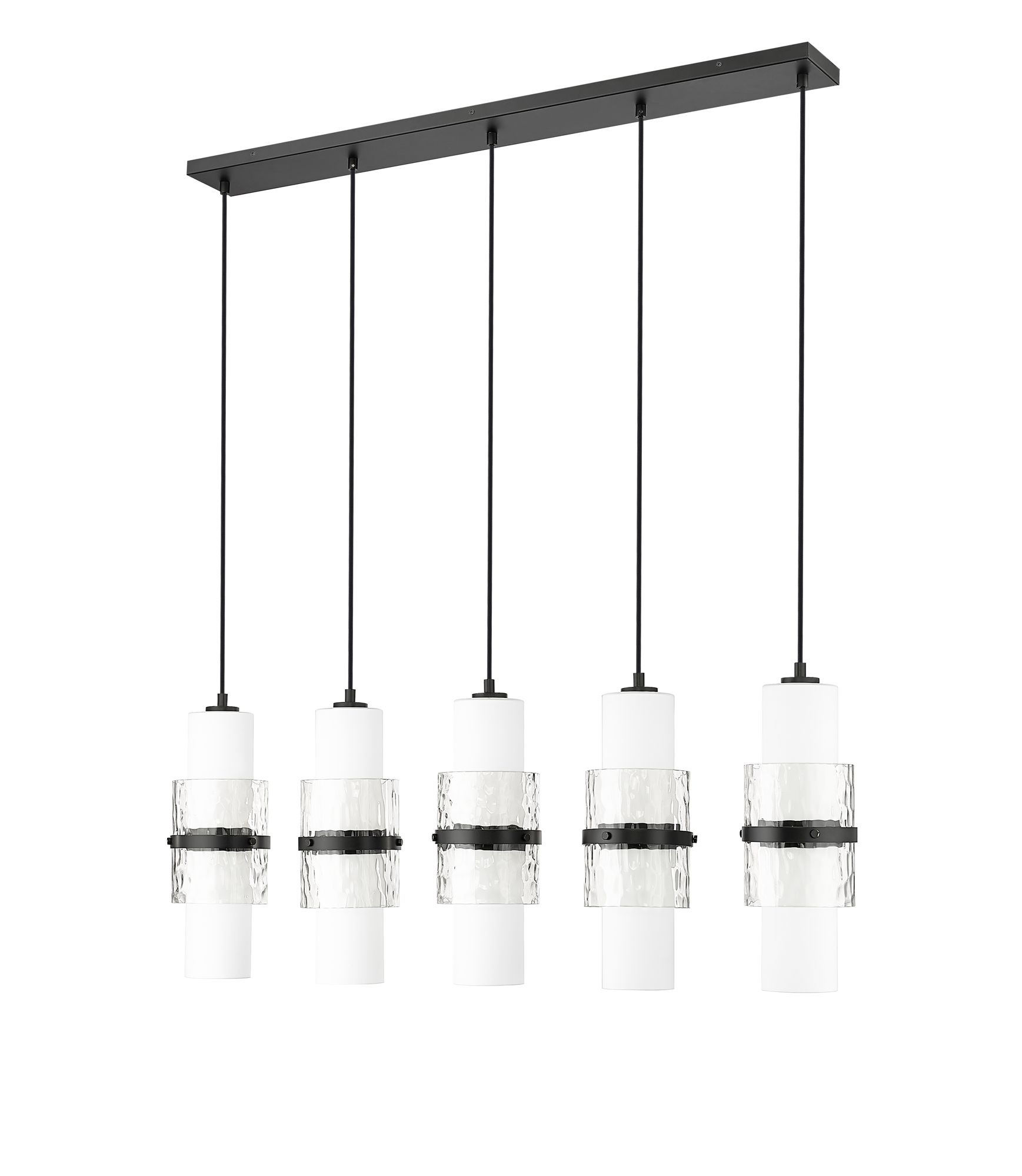 Cayden by Z-Lite Matte Black 5 Light Linear Chandelier
