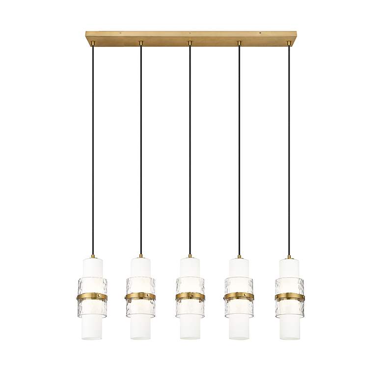 Image 4 Cayden by Z-Lite Modern Gold 5 Light Linear Chandelier more views