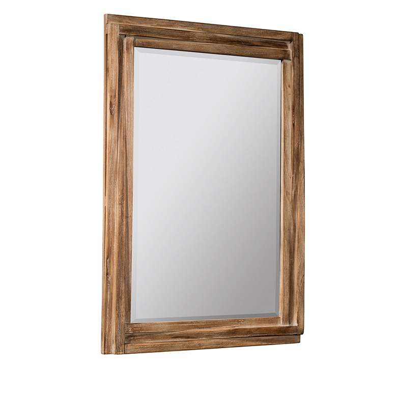 Image 3 Cayden Natural Reclaimed Wood 30 inch x 40 inch Wall Mirror more views