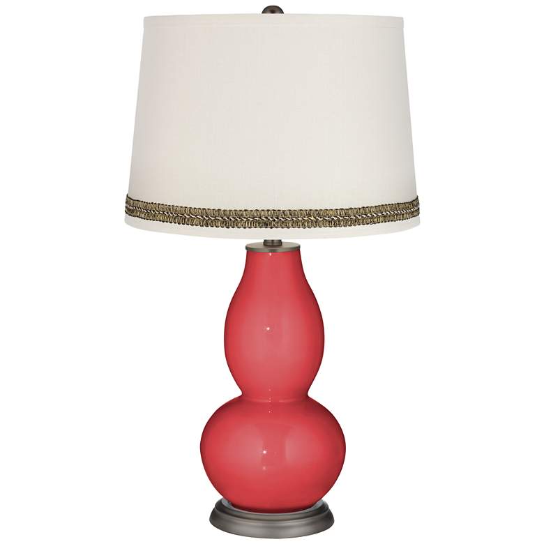 Image 1 Cayenne Double Gourd Table Lamp with Wave Braid Trim