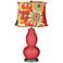 Cayenne Persimmon Drum Shade Double Gourd Table Lamp