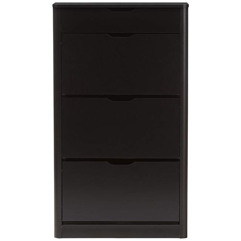 Image 4 Cayla 27 inch Wide Black 1-Drawer Shoe Cabinet more views