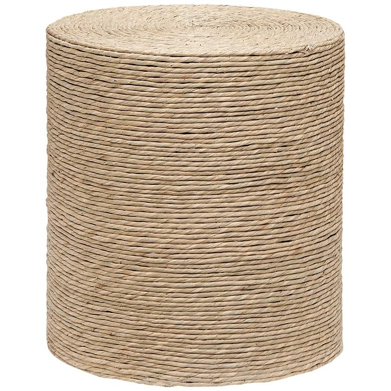 Image 2 Cayman 20 inch Wide Straw Rope Round Drum End Table