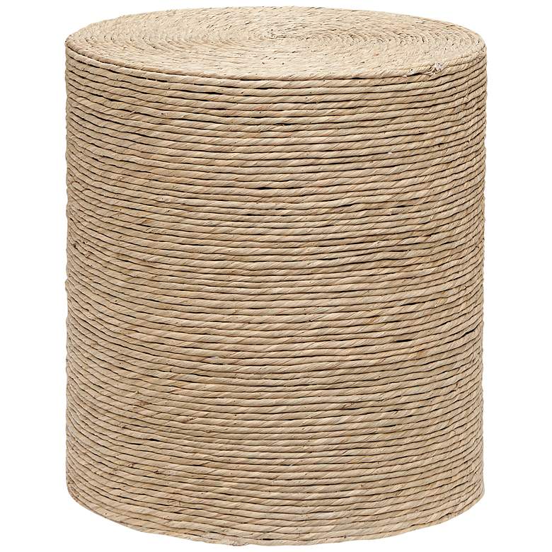 Image 3 Cayman 20 inch Wide Straw Rope Round Drum End Table more views