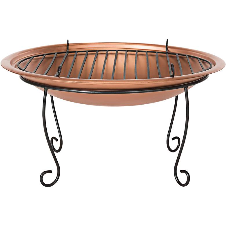 Image 1 Cayman 29 inch Wide Black Scroll Copper Bowl Fire Pit