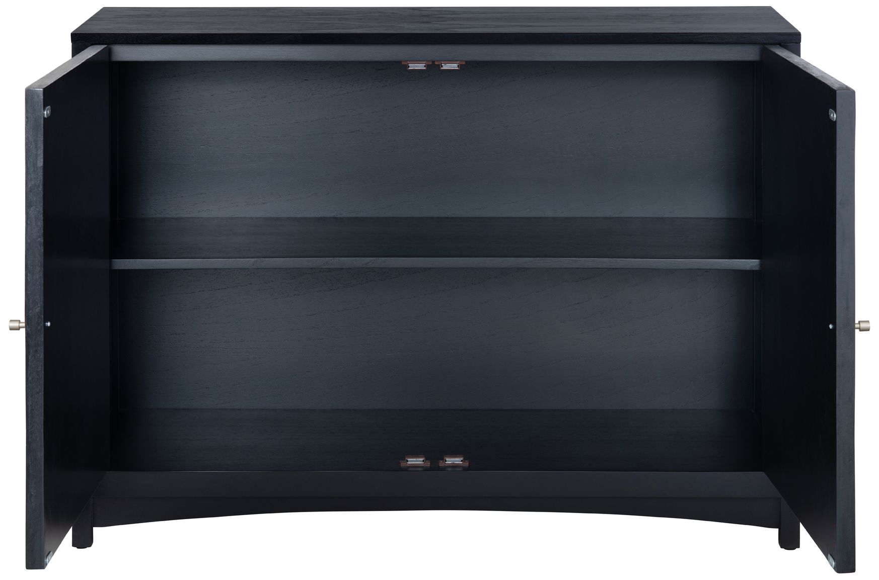 Image 4 Cayman 44" Wide Stained Black and Capiz Shell 2-Door Cabinet more views