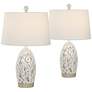 Cayman Antique White Coral Night Light Table Lamps Set of 2