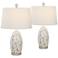 Cayman Antique White Coral Night Light Table Lamps Set of 2