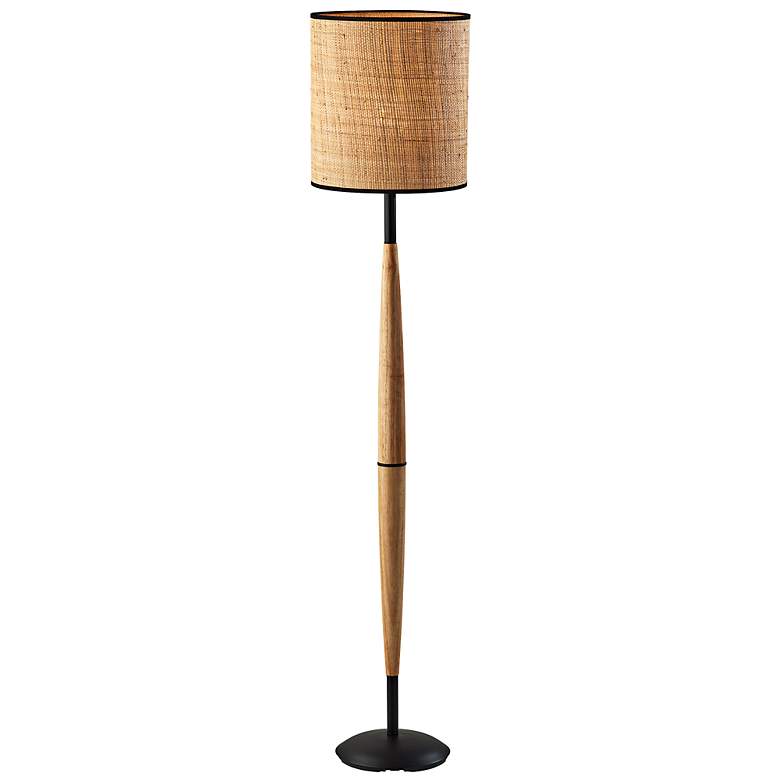 Image 1 Cayman Black and Natural Wood Floor Lamp
