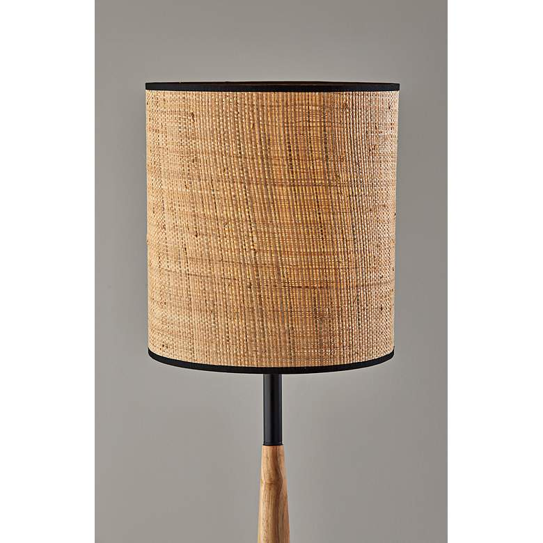 Image 3 Cayman Black and Natural Wood Floor Lamp more views