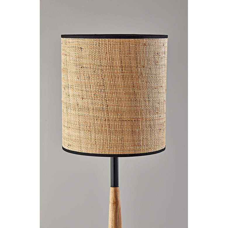 Image 4 Cayman Black and Natural Wood Floor Lamp more views