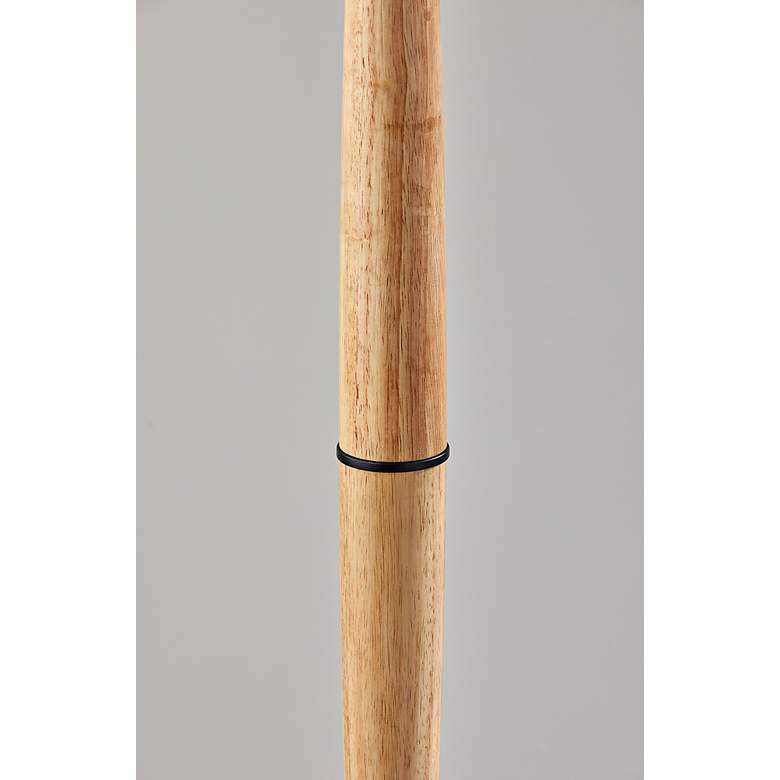 Image 5 Cayman Black and Natural Wood Floor Lamp more views