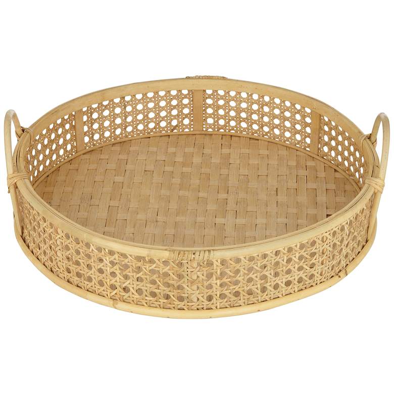 Image 6 Cayuga Matte Natural Bamboo Round Decorative Tray more views