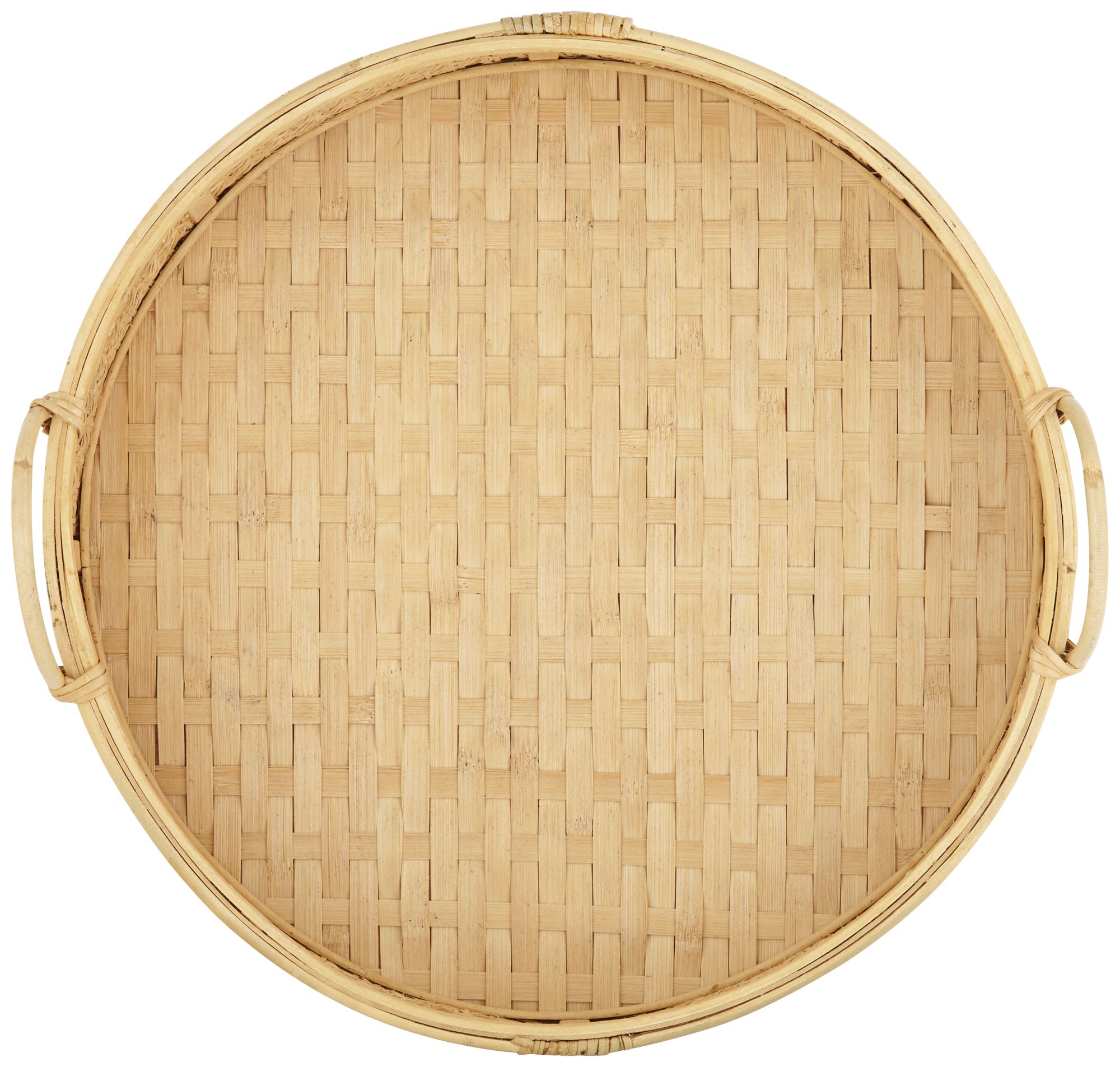 Cayuga Matte Natural Bamboo Round Decorative Tray