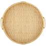 Cayuga Matte Natural Bamboo Round Decorative Tray