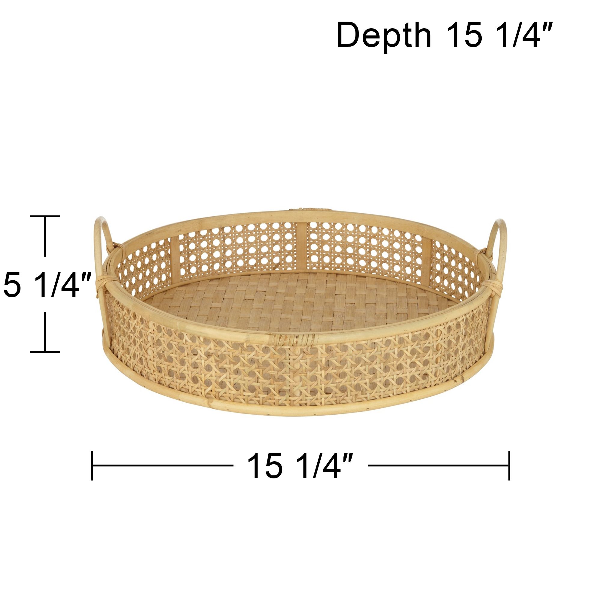 Cayuga Matte Natural Bamboo Round Decorative Tray