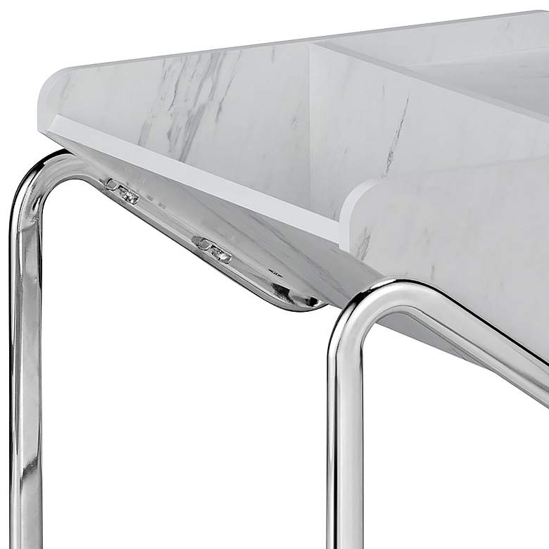 Image 3 Ceano 21 3/4" Marble Wood Open Bottom Shelf End Table more views