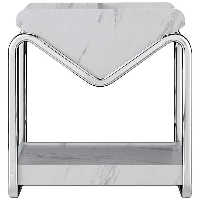 Image 4 Ceano 21 3/4" Marble Wood Open Bottom Shelf End Table more views