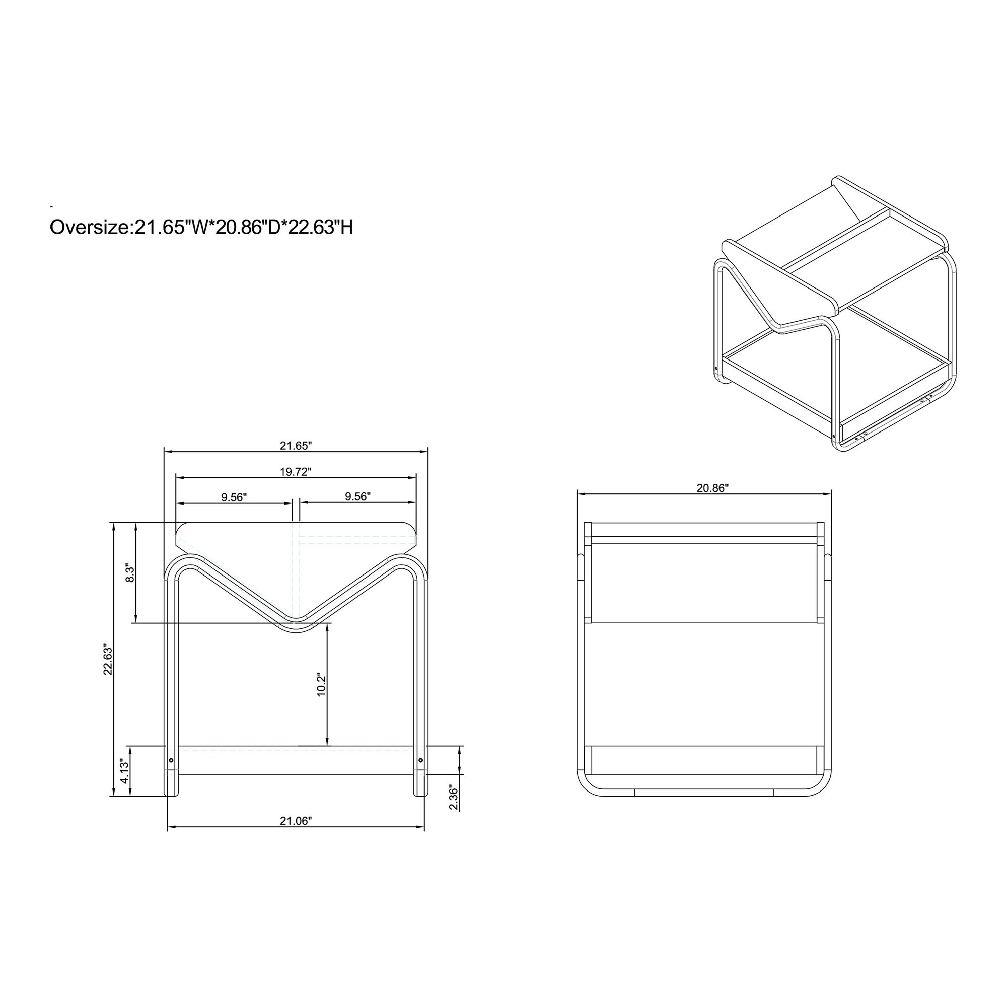 Ceano 21 3/4" Marble Wood Open Bottom Shelf End Table
