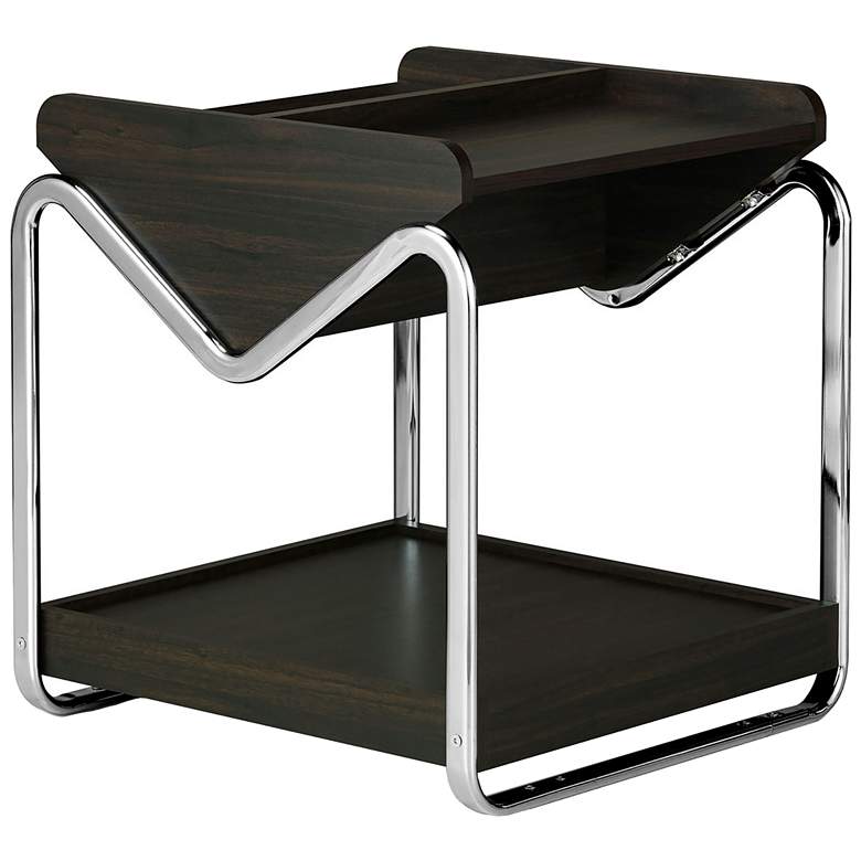 Image 5 Ceano 21 3/4" Wide Wenge Wood Open Bottom Shelf End Table more views