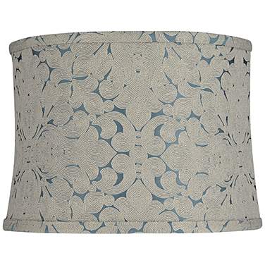 Cece Blue Swirl Pattern Softback Drum Lamp Shade 13x14x10 (Spider)