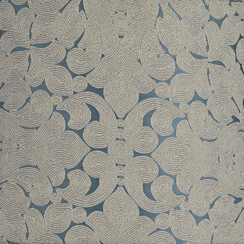 Image 2 Cece Blue Swirl Pattern Softback Drum Lamp Shade 13x14x10 (Spider) more views