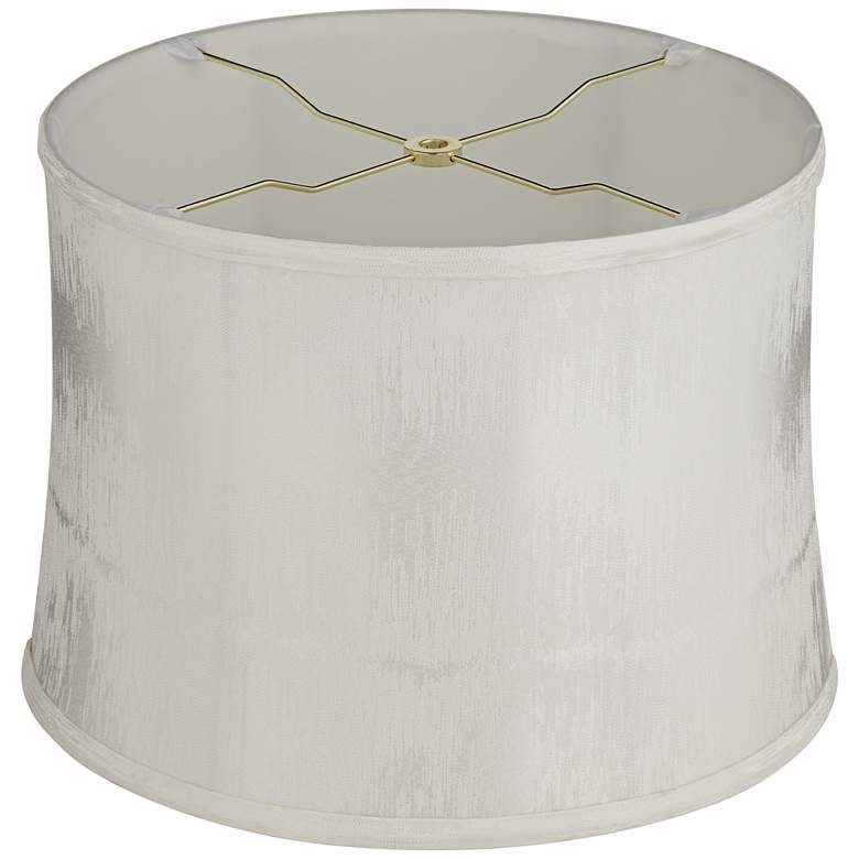 Image 4 Cece Silvery Off-White Softback Drum Lamp Shade 13x14x10 (Spider) more views