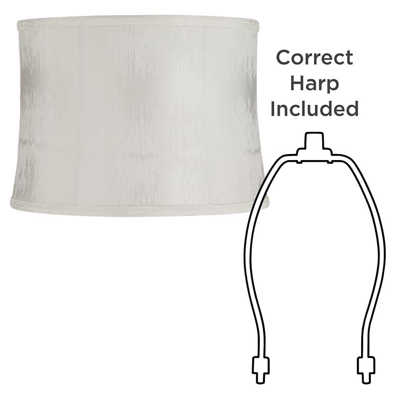 Image 6 Cece Silvery Off-White Softback Drum Lamp Shade 13x14x10 (Spider) more views