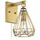 Cecelia Antique Brass Diamond Cage Pin-Up Wall Lamp