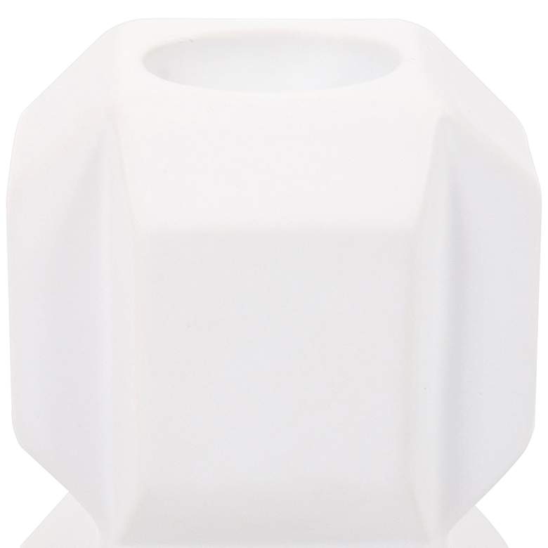 Image 2 Ceci Matte White Double Cubic Ceramic Pillar Candle Holder more views