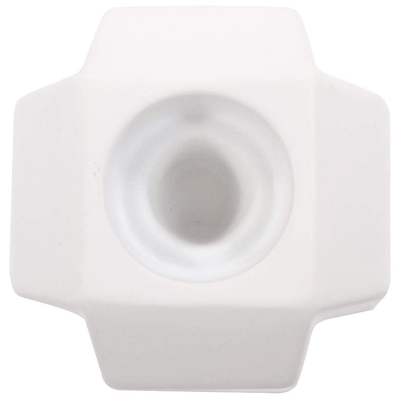Image 3 Ceci Matte White Double Cubic Ceramic Pillar Candle Holder more views